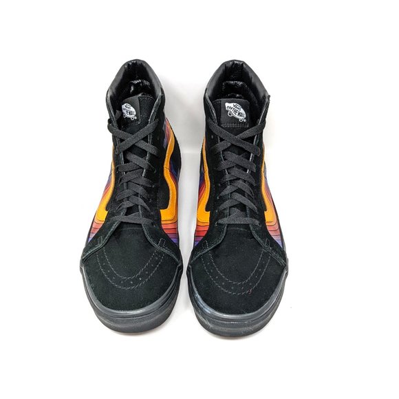 Vans Sk8-Hi Top Reissue Refract Black/Multi Suede Leather Sneakers EUC - Picture 6 of 10